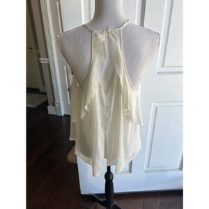 Lush white/cream flowy halter cut top size S